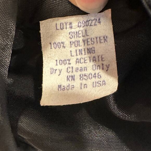 Vintage ICE Black Floral Embroidered Vest Medium Button Front Tie Back - Picture 13 of 13